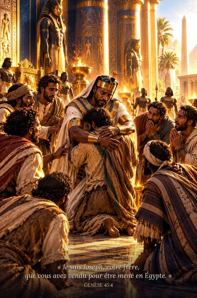 Joseph, vêtu en Égyptien, se fait reconnaître de ses frères